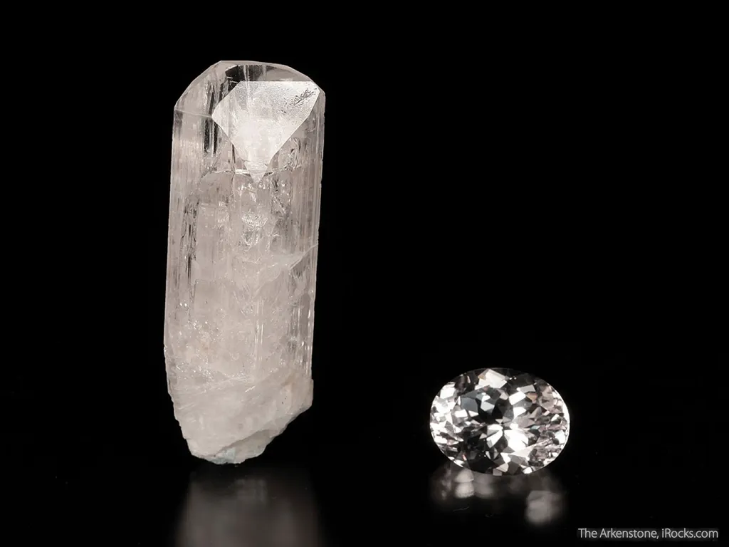 Danburite (rough and cut set) image