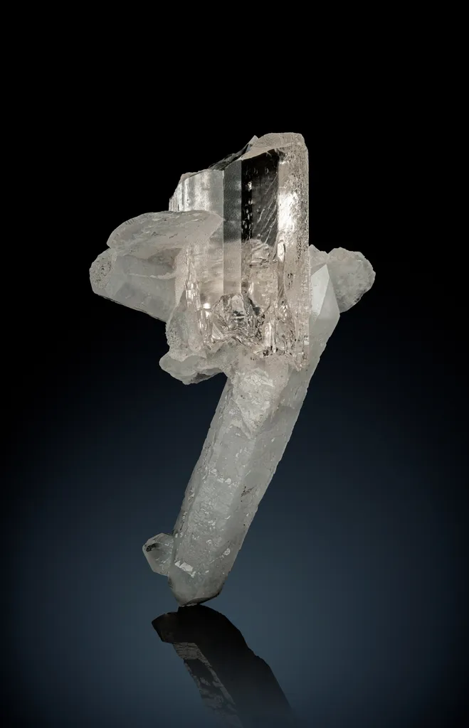 Danburite with Calcite and Quartz image