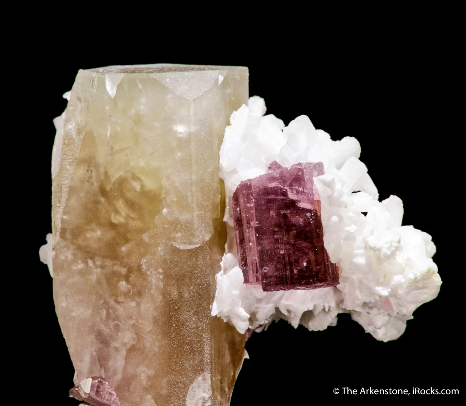 Danburite with Tourmaline and Stilbite - image 6