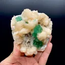 Dark Deep Green Apophyllite with Stilbite Crystal Cluster | Jalgaon India Natural Mineral Specimen DK147 - image 2