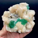 Dark Deep Green Apophyllite with Stilbite Crystal Cluster | Jalgaon India Natural Mineral Specimen DK147 - image 1