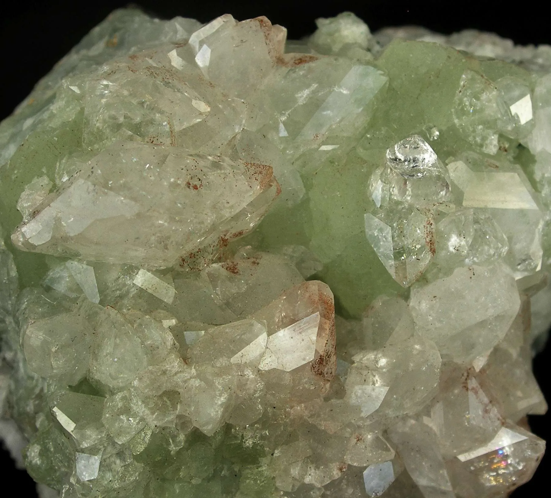 Datolite on Prehnite With Copper Inclusions - image 2