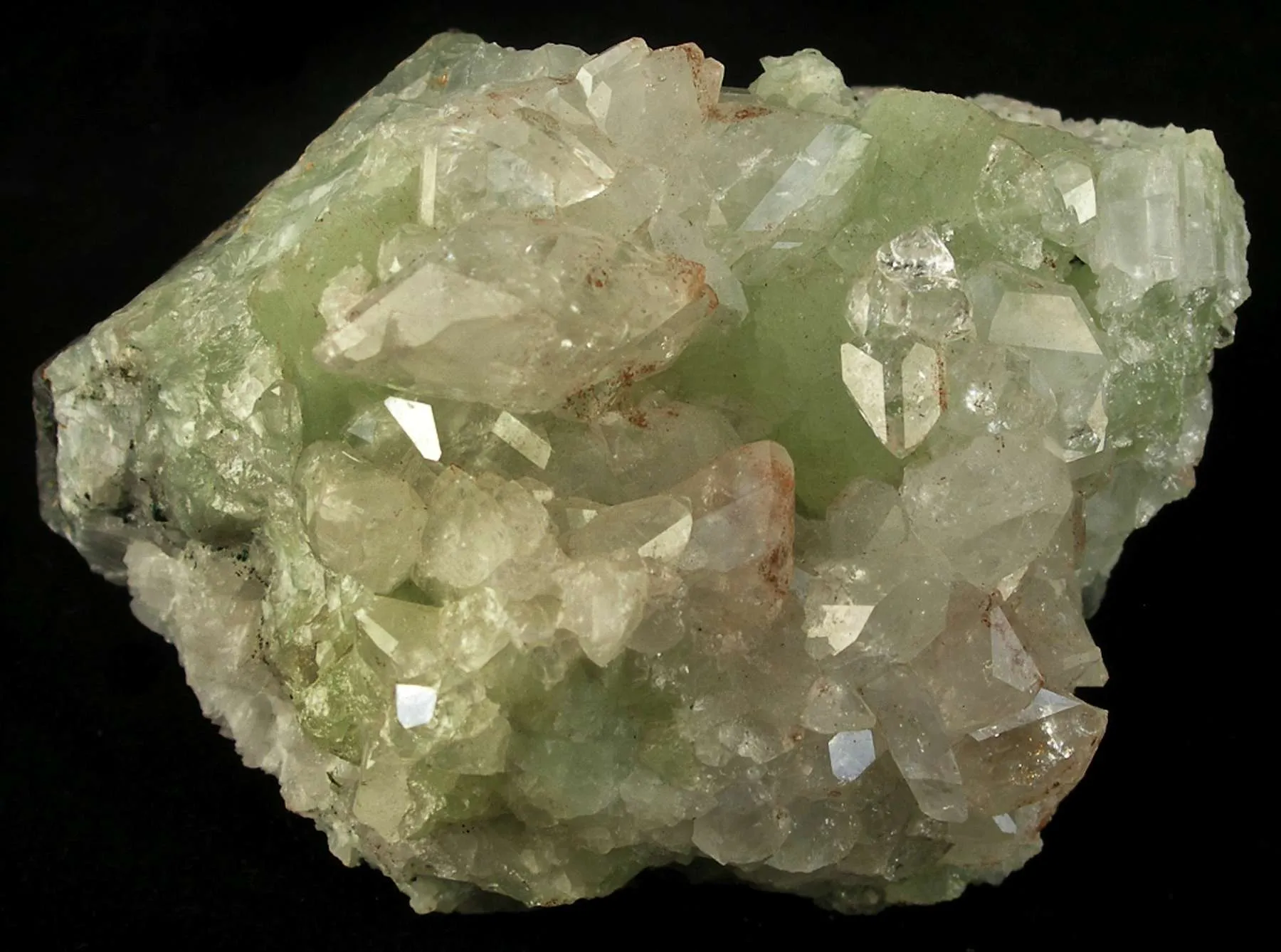Datolite on Prehnite With Copper Inclusions - image 1