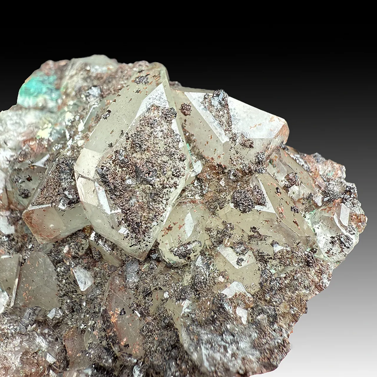 Datolite with Copper, Hisingerite - image 1