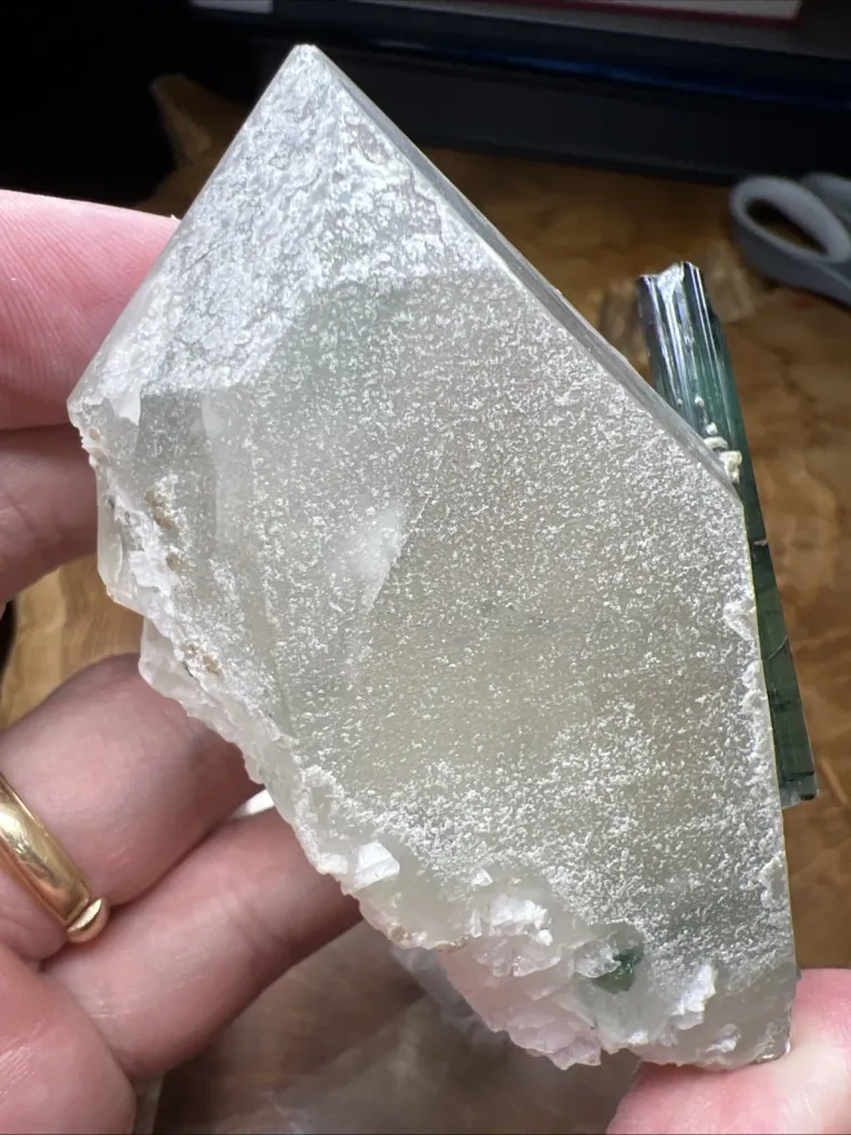 Deep Blue Tourmaline on Quartz from Brazil, Santa Rosa Mine - 10102 - image 3
