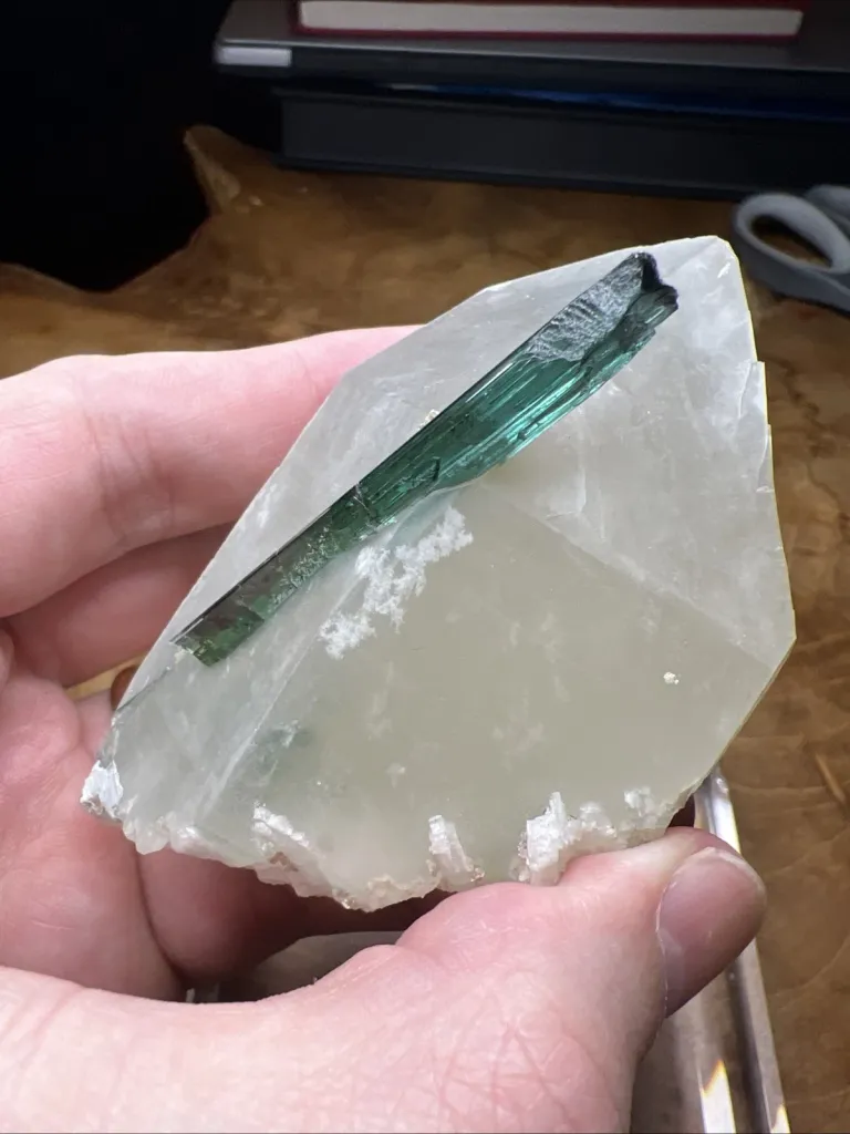 Deep Blue Tourmaline on Quartz from Brazil, Santa Rosa Mine - 10102 - image 4
