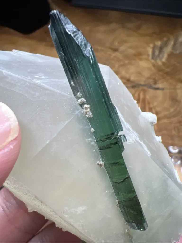 Deep Blue Tourmaline on Quartz from Brazil, Santa Rosa Mine - 10102 - image 2