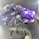 Deep Purple Cross‑Window Phantom Fluorite Cluster, Yindu Mine, Inner Mongolia, China - image 1