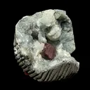Deep Red Heulandite & Stilbite in Sparkling Chalcedony Geode – Indian Zeolite Mineral from Jalgaon - image 5