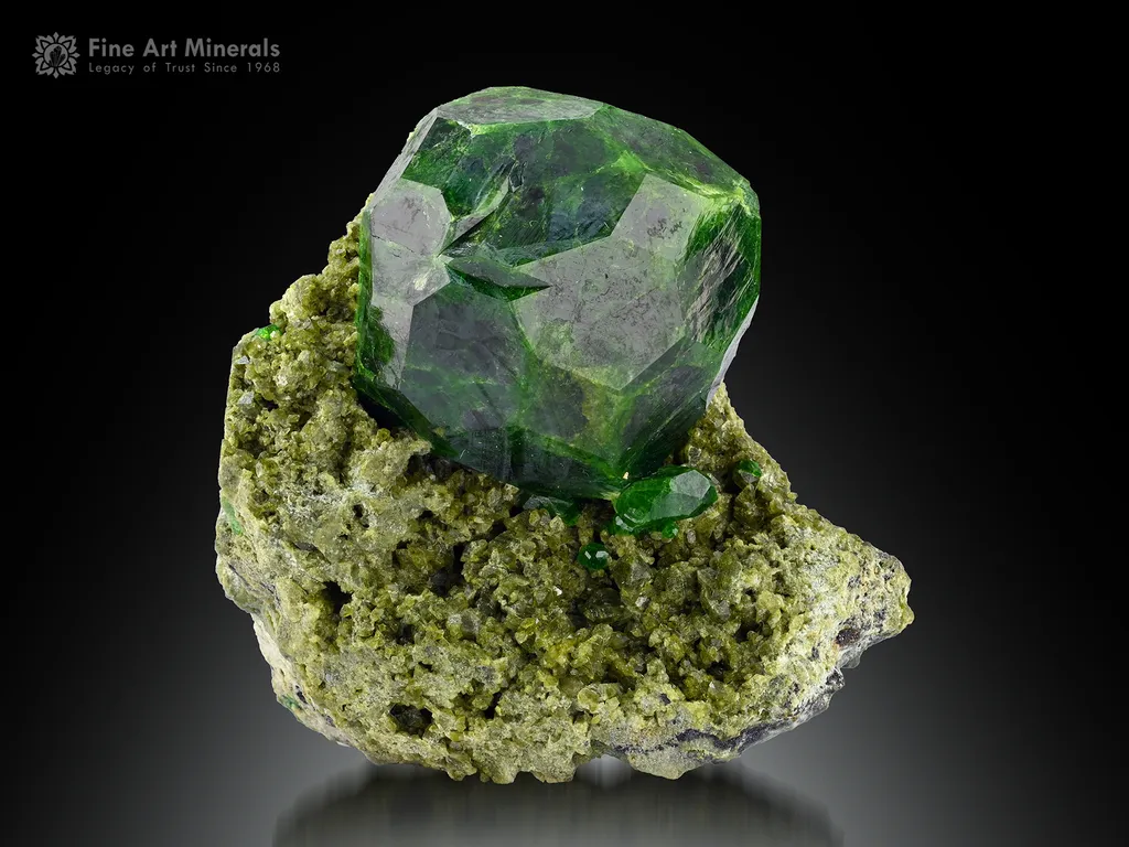 Demantoid Garnet on Matrix image