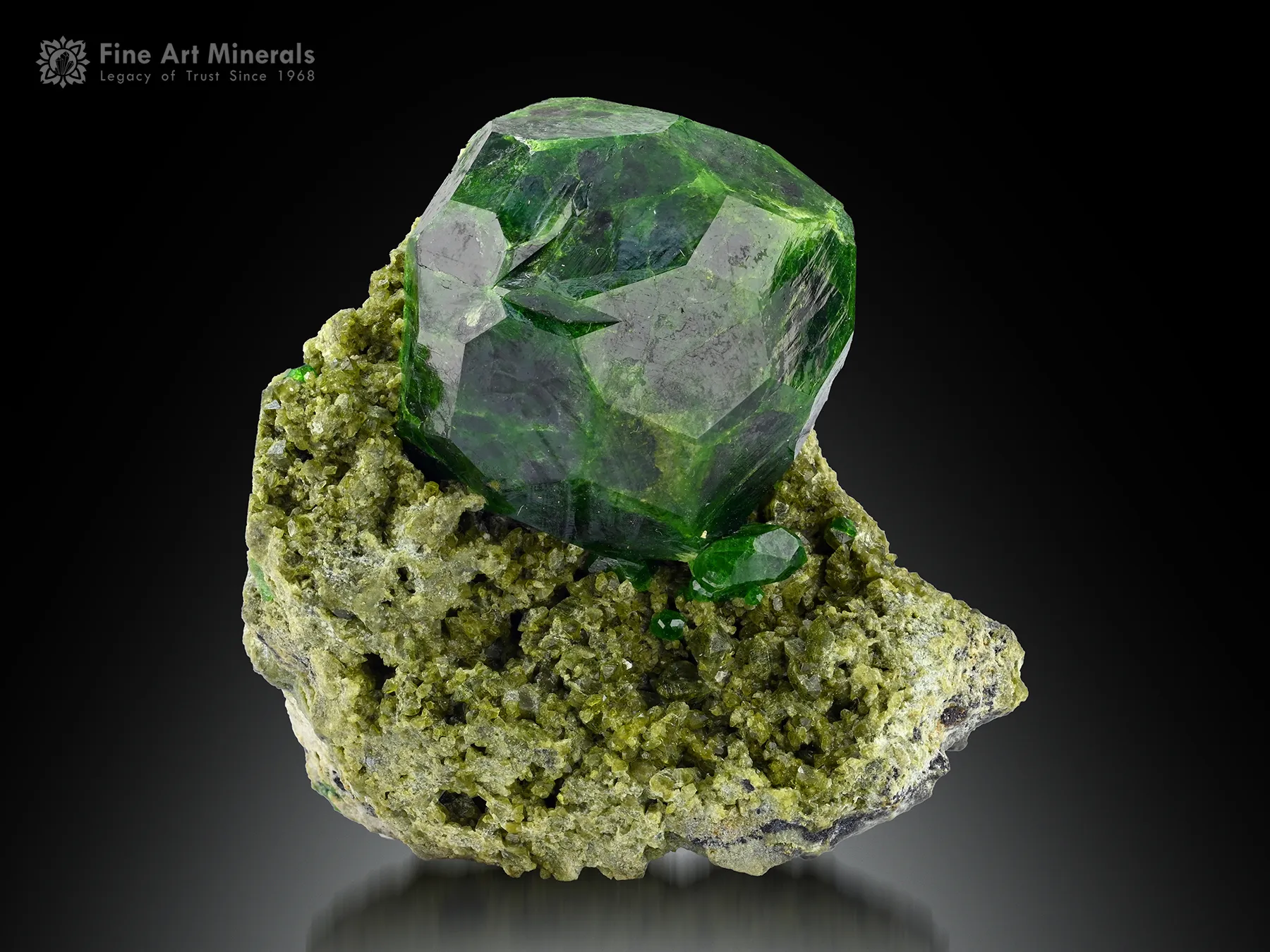 Demantoid Garnet on Matrix - image 1