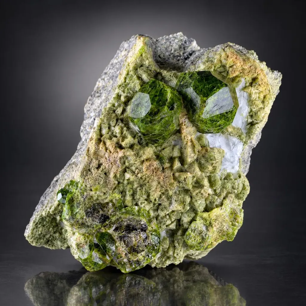 Demantoid Garnet on Matrix, Rare Green Garnet Mineral Specimen - image 5