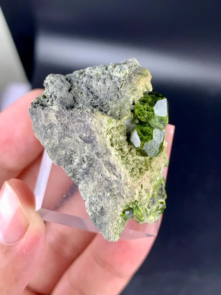 Demantoid Garnet on Matrix, Rare Green Garnet Mineral Specimen - image 8