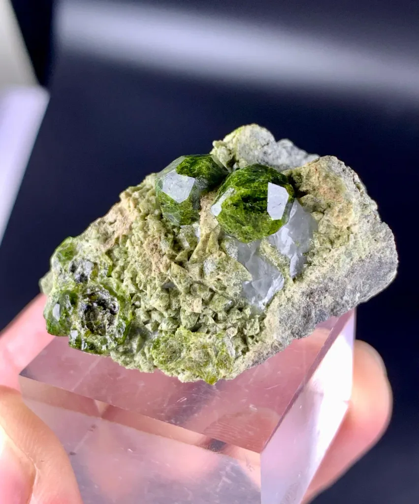 Demantoid Garnet on Matrix, Rare Green Garnet Mineral Specimen - image 9