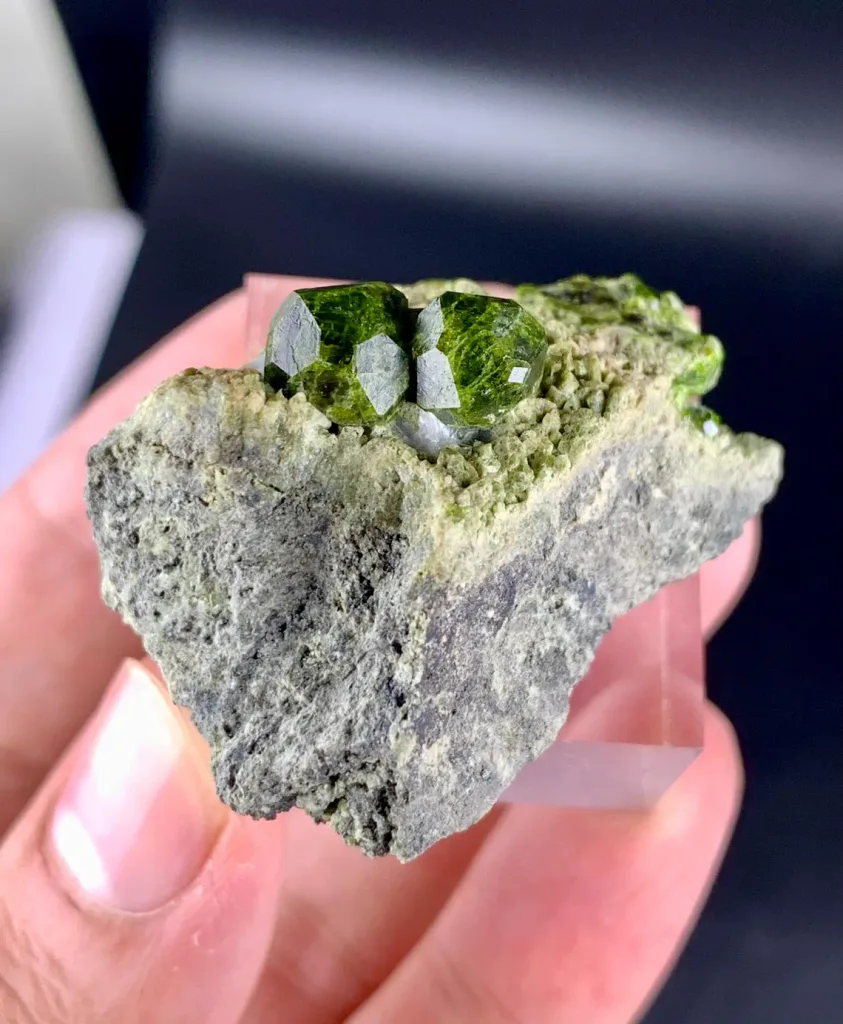 Demantoid Garnet on Matrix, Rare Green Garnet Mineral Specimen - image 6