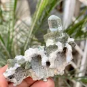 Diamond Cut Blue Aquamarine Crystal with Mica and Albite - image 7