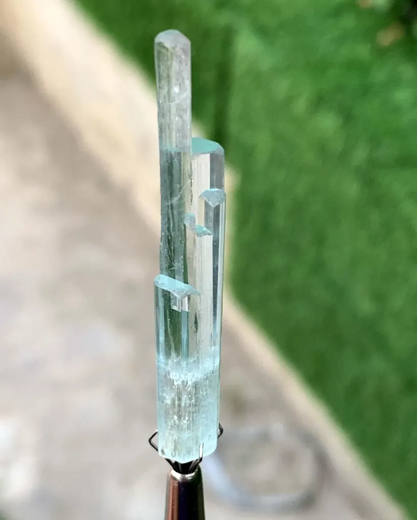 Diamond Cut Sky Blue Transparent Aquamarine with Helux DNA from Paistan - image 4