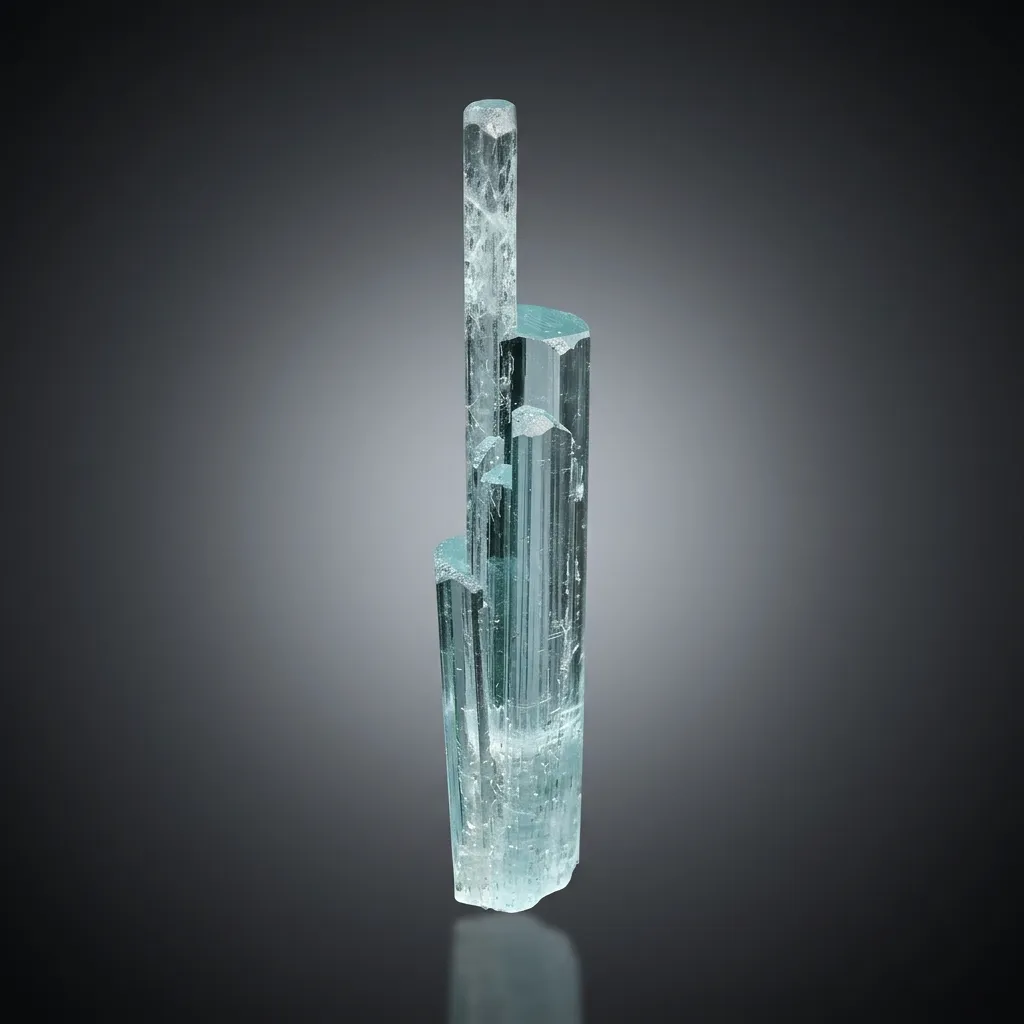Diamond Cut Sky Blue Transparent Aquamarine with Helux DNA from Paistan image