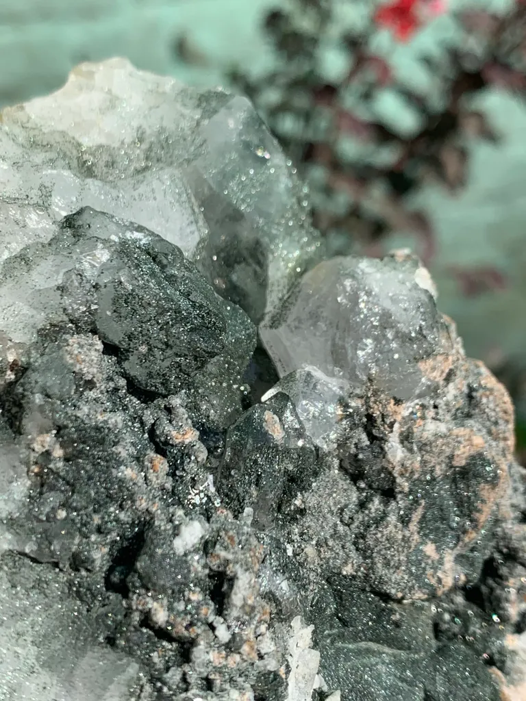 Diamond Quartz and Skeletal Etched Quartz Crystal on Matrix with Chloride Specimen from Pakistan , Collection Grade - image 8