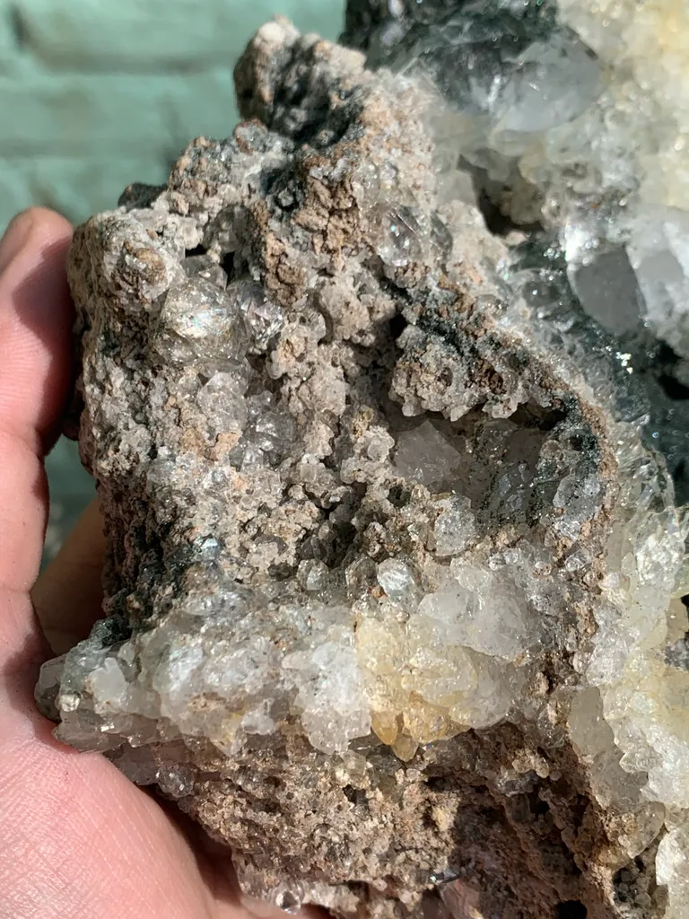 Diamond Quartz and Skeletal Etched Quartz Crystal on Matrix with Chloride Specimen from Pakistan , Collection Grade - image 6