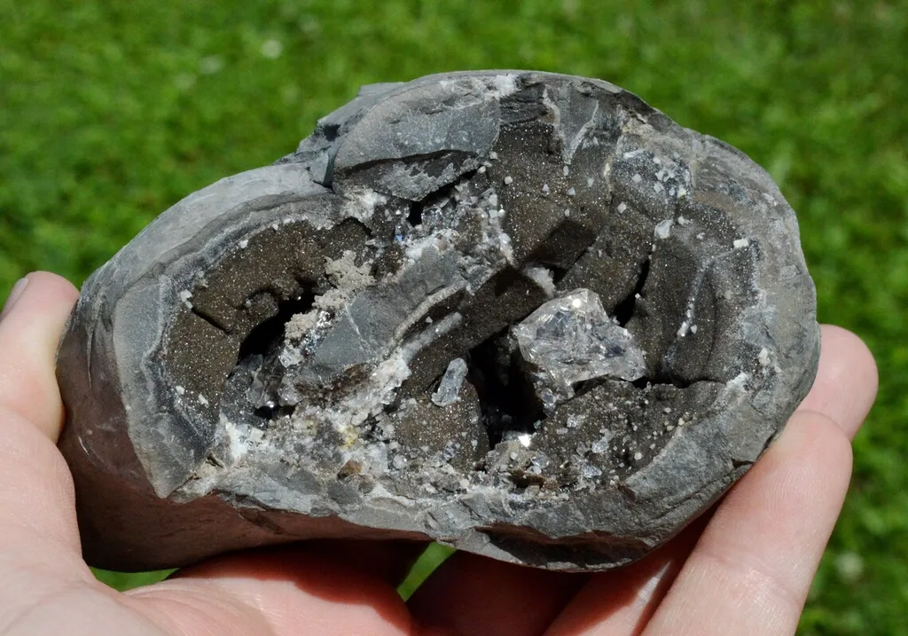 Diamond quartz on septaria 508 grams - Rémuzat, Nyons, Drôme, Auvergne-Rhône-Alpes, France image