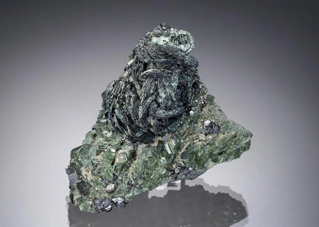 Diopside and Magnetite and Clinochlore image