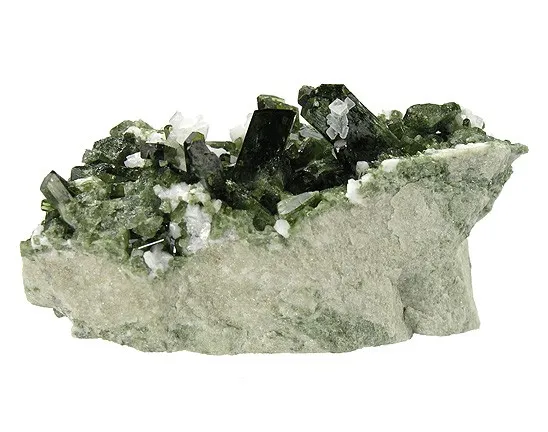 Diopside, Prehnite, Albite image