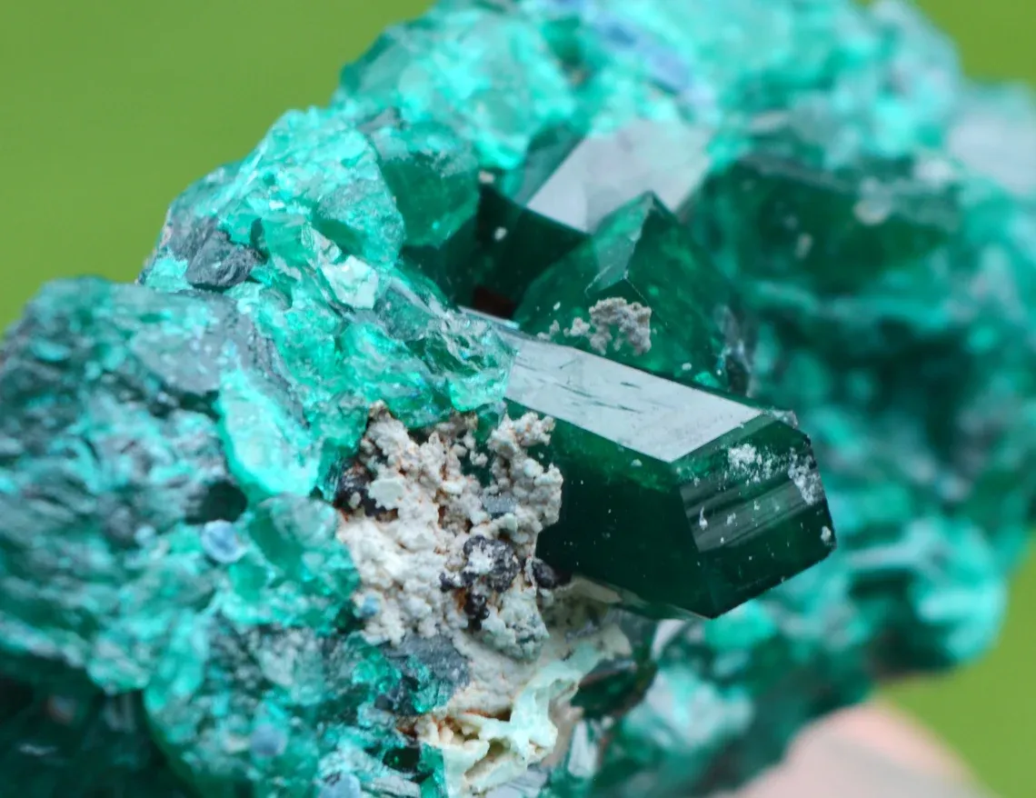 Dioptase 46 grams - Tantara Mine, Shinkolobwe, Kambove Territory, Haut-Katanga, DR Congo - image 3