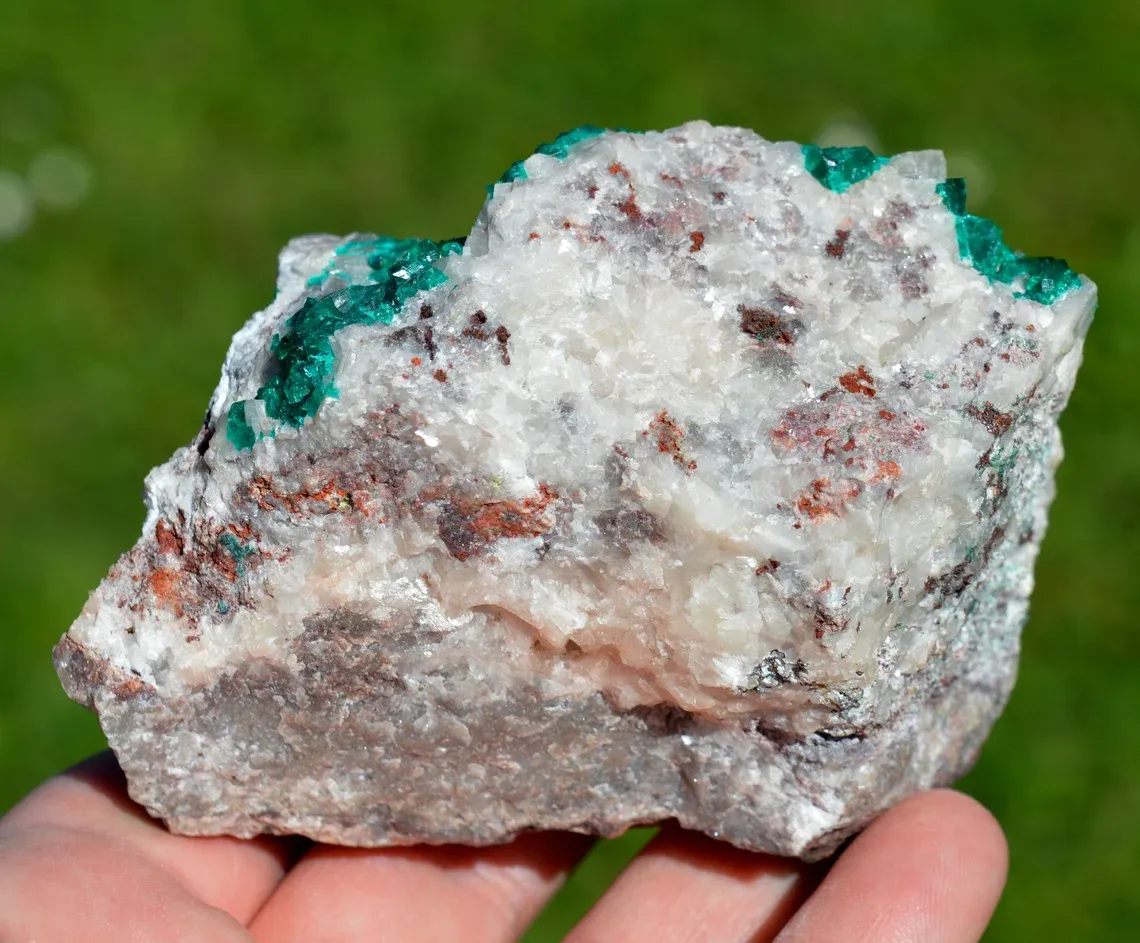 Dioptase 552 grams - Tsumeb Mine, Tsumeb, Oshikoto Region, Namibia - image 7