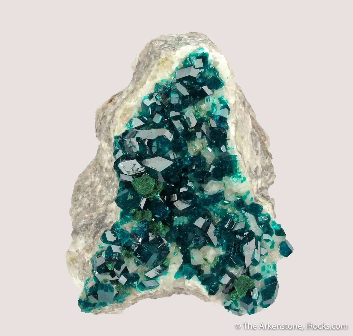 Dioptase and Malachite on Calcite - image 6