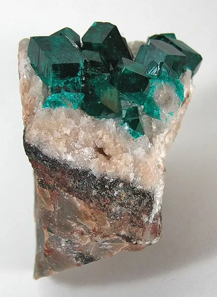 Dioptase, Calcite image