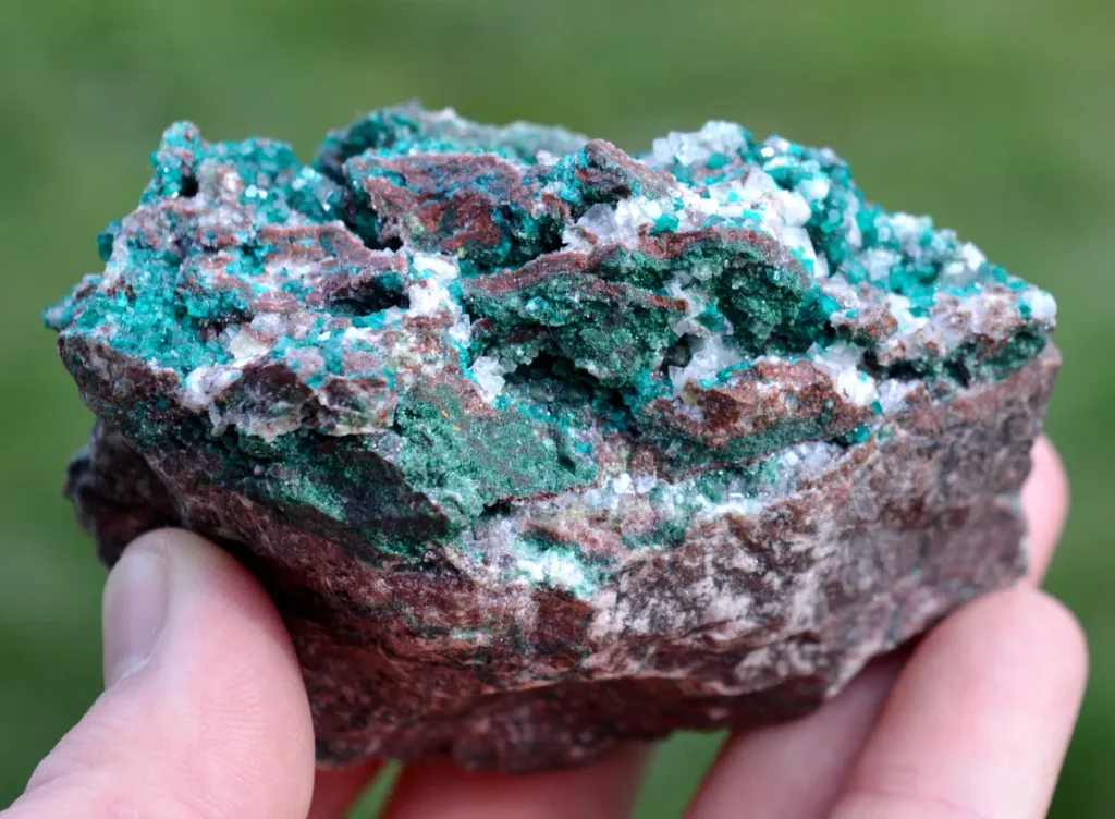 Dioptase & Calcite 397 grams - Tsumeb Mine, Tsumeb, Oshikoto Region, Namibia image