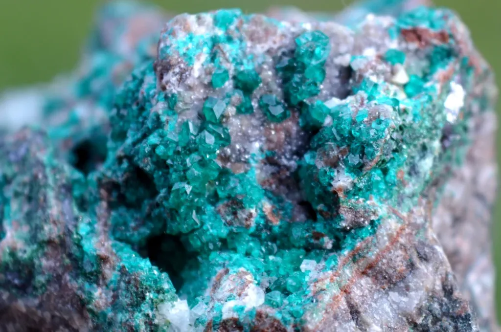 Dioptase & Calcite 397 grams - Tsumeb Mine, Tsumeb, Oshikoto Region, Namibia - image 5