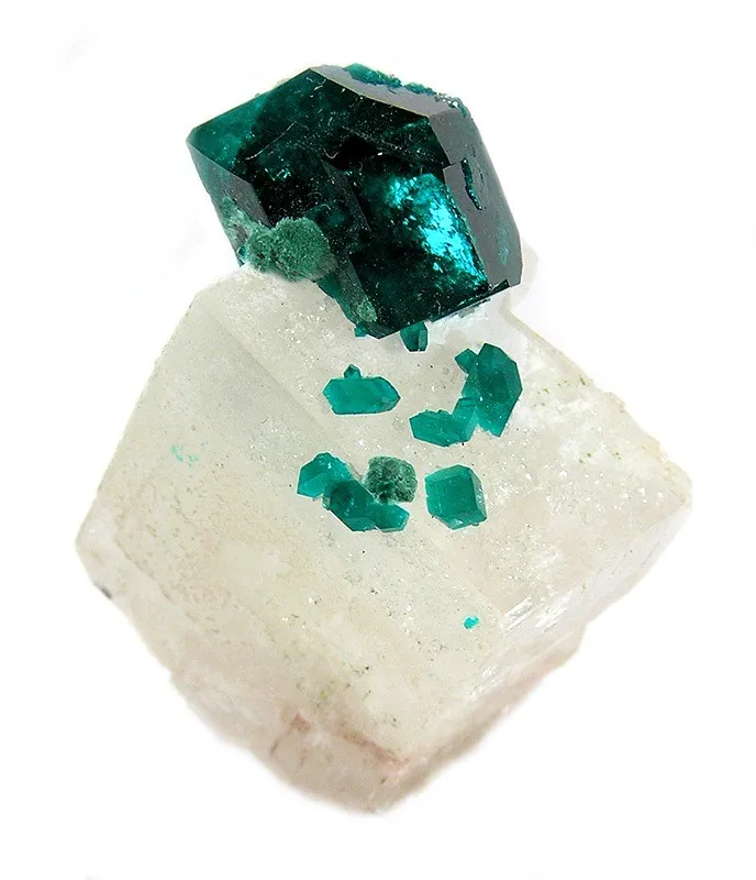 Dioptase, Calcite image