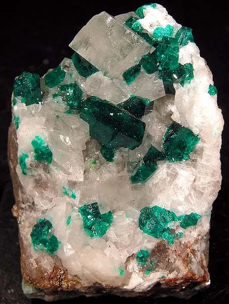 Dioptase, Calcite image