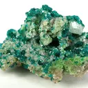 Dioptase, Calcite, Duftite, Smithsonite (Var: Cobaltoan Smithsonite) - image 1
