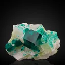 Dioptase, Calcite, Mottramite - image 1