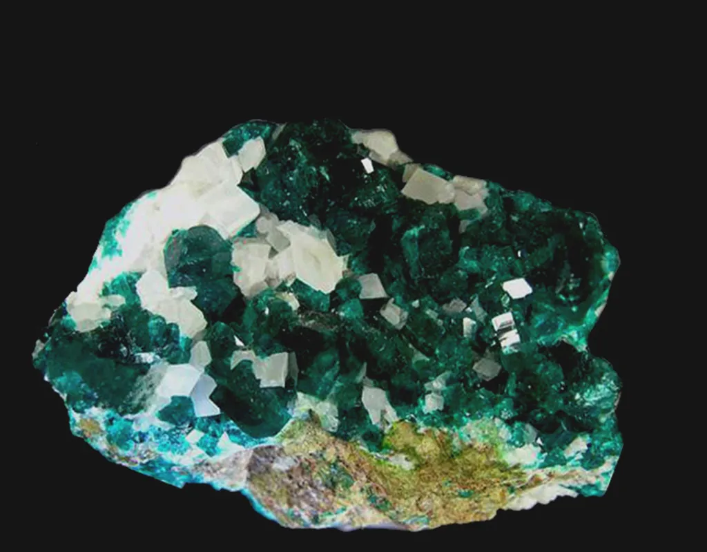 Dioptase/ calcite : Tsumeb, Namibie image