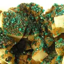 Dioptase, Calcite (Var: Plumboan Calcite) - image 2