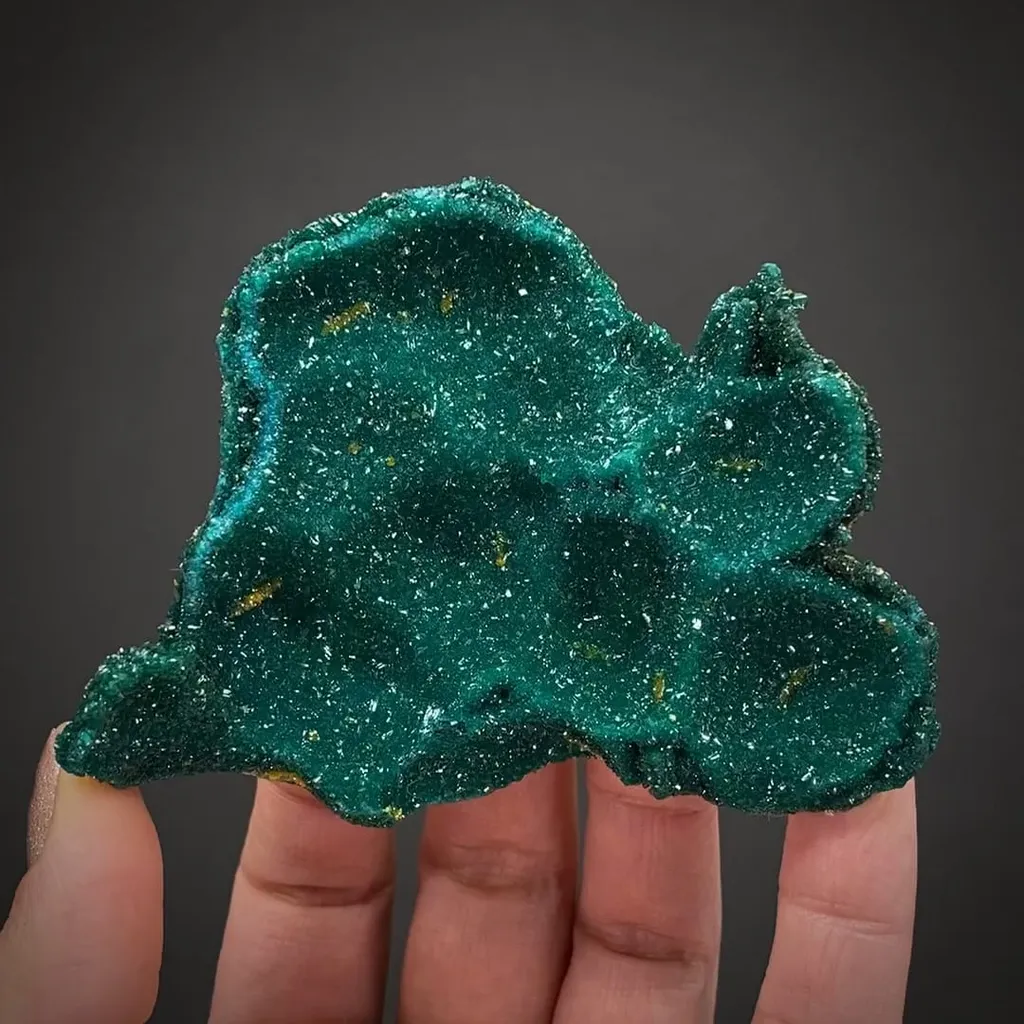 Dioptase cast after Dolomite with Wulfenite - image 2