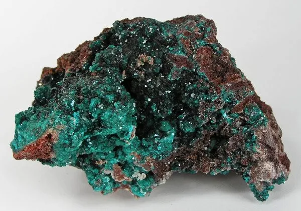 Dioptase, Dolomite (Var: Cobaltoan Dolomite) image