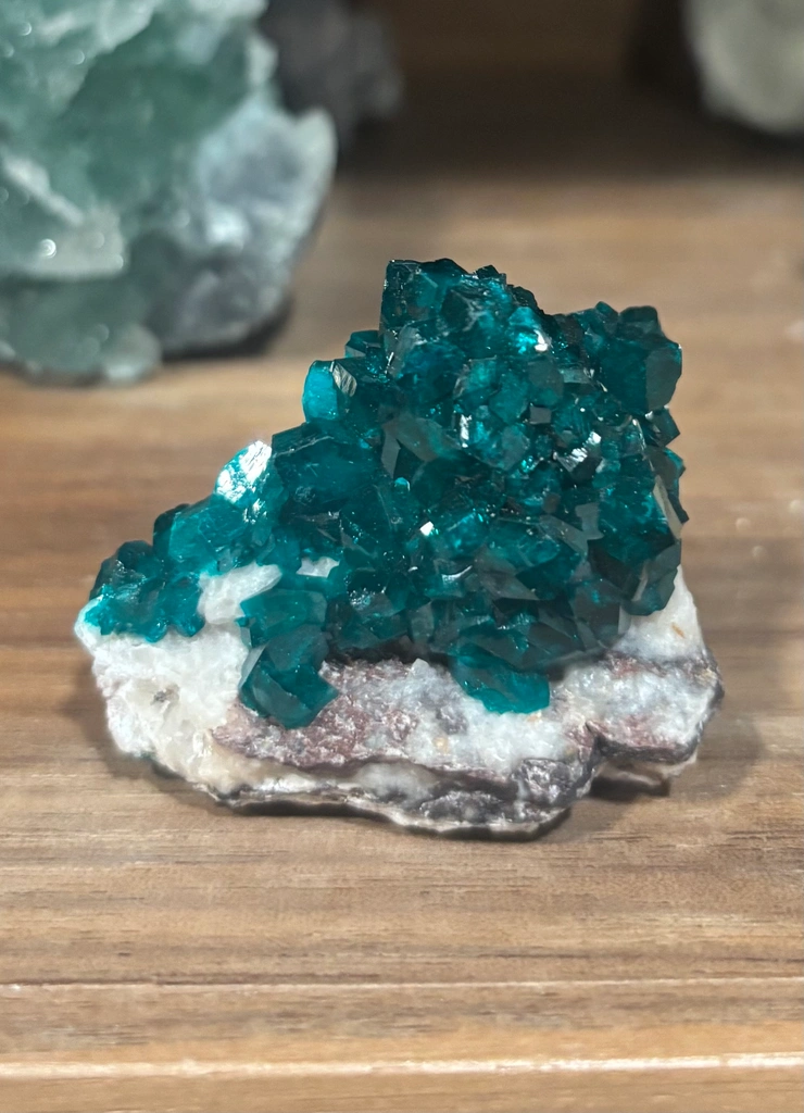 Dioptase from Namibia, Oshikoto Region, Tsumeb, Tsumeb Mine image