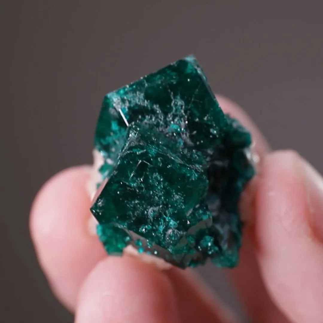 Dioptase on Calcite - image 2