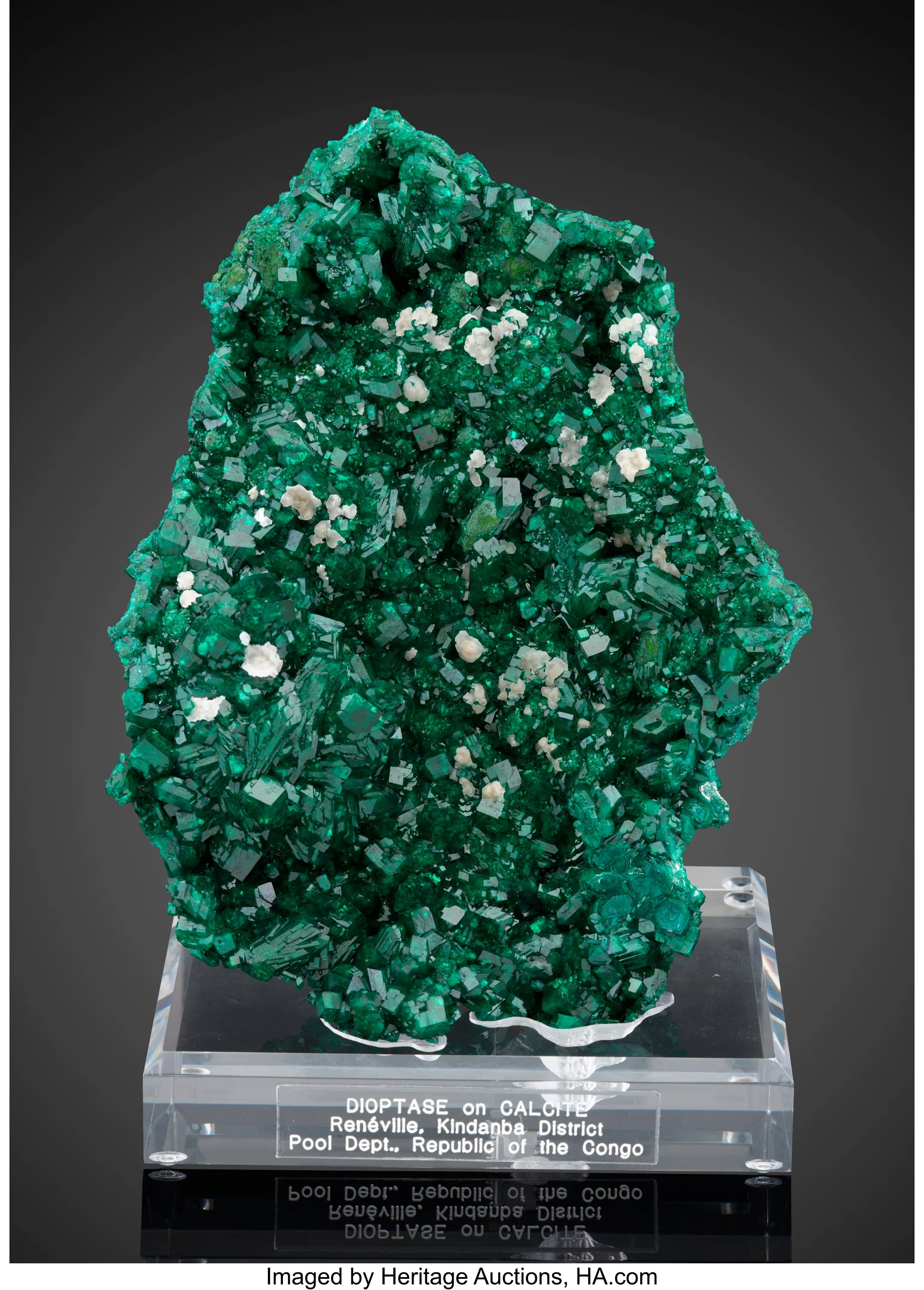 Dioptase on Calcite - image 1