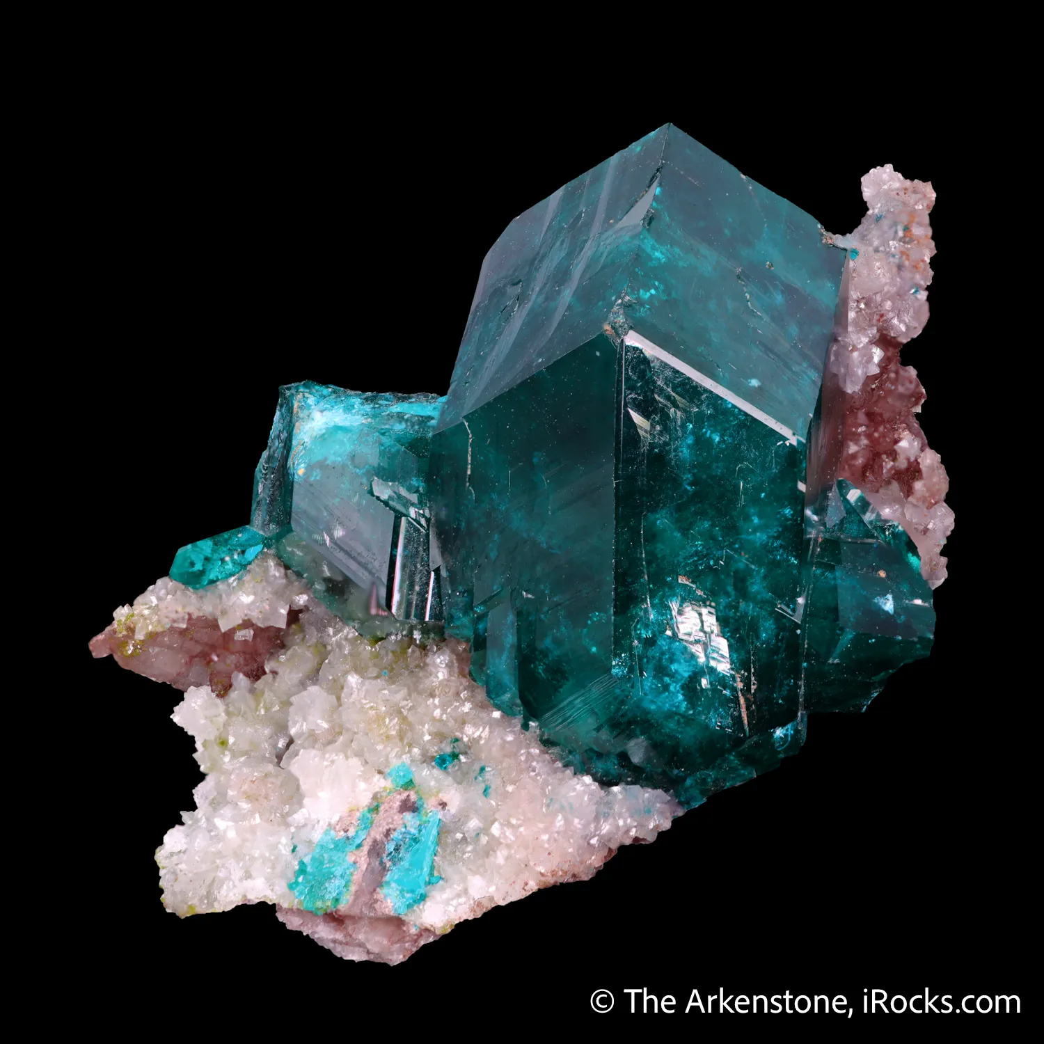 Dioptase on Calcite - image 4