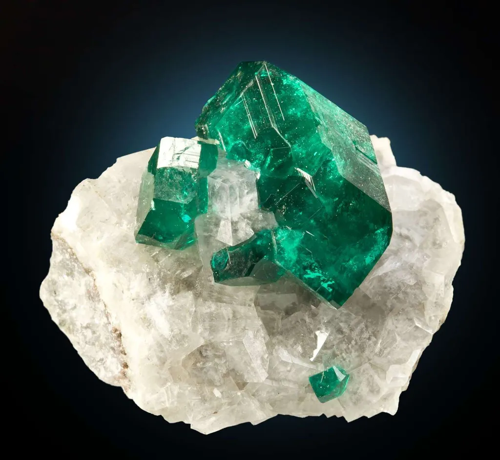 Dioptase on Calcite - image 3