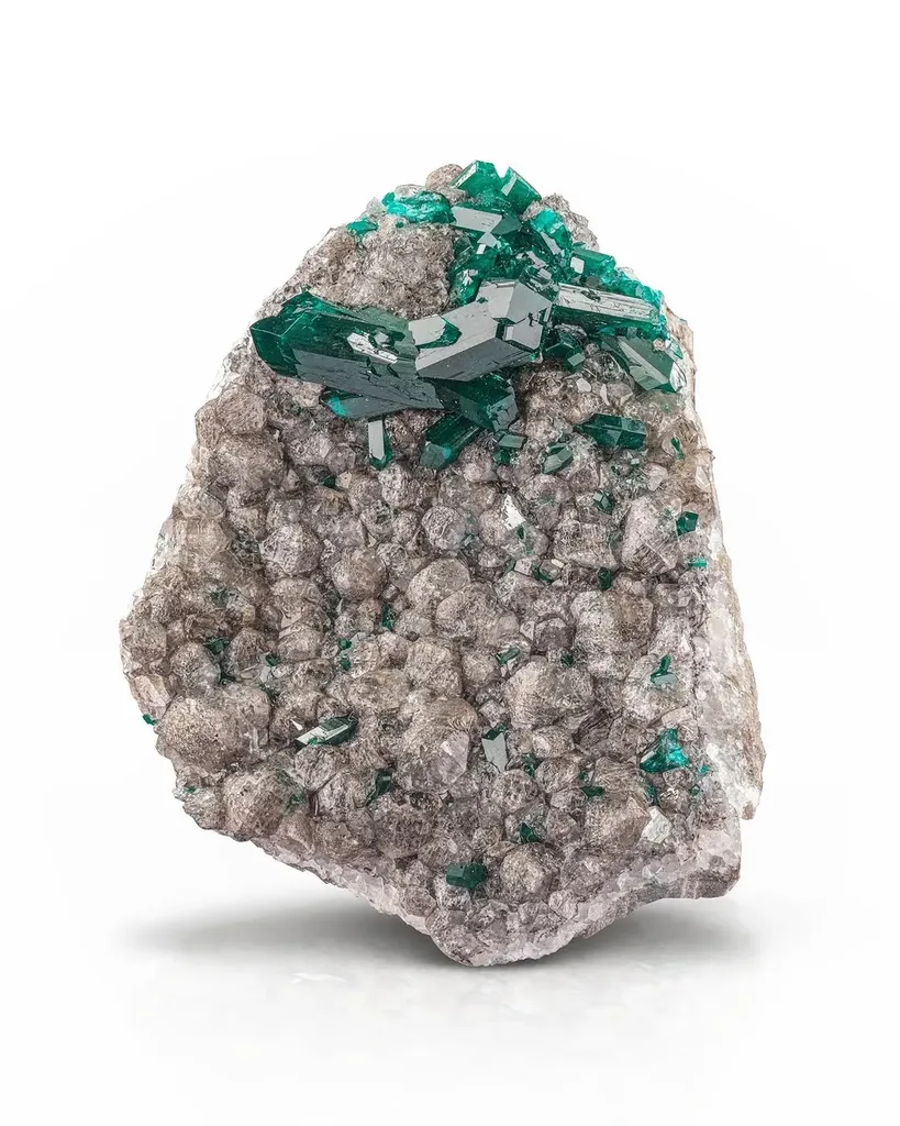 Dioptase on Calcite image