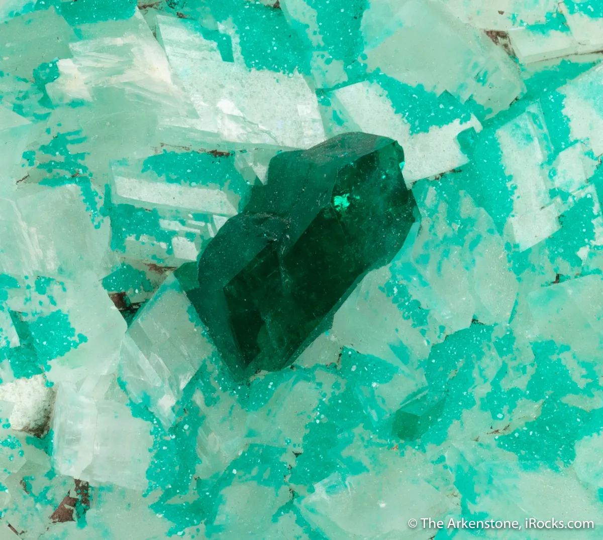 Dioptase on Calcite - image 3