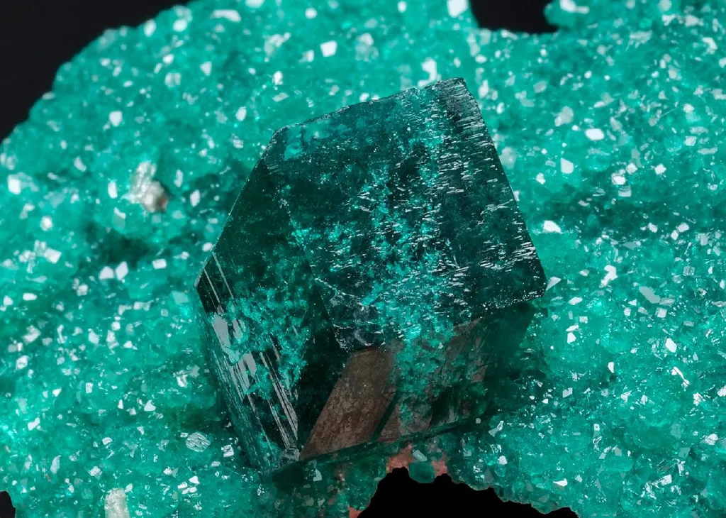 Dioptase on Calcite image