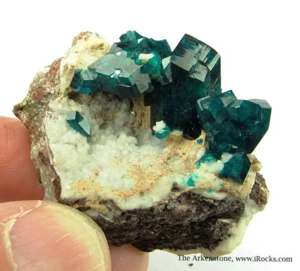 Dioptase on Calcite - image 3